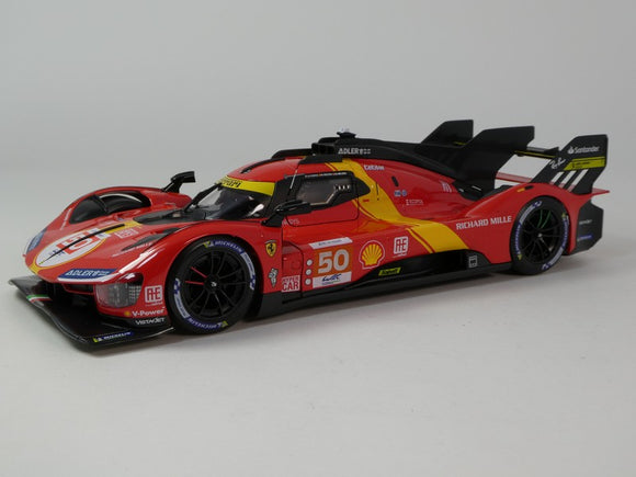 Ferrari 499P 3.0L Turbo V6 #50 Pole Position Le Mans 2023 1/18 BBURAGO 16301-50