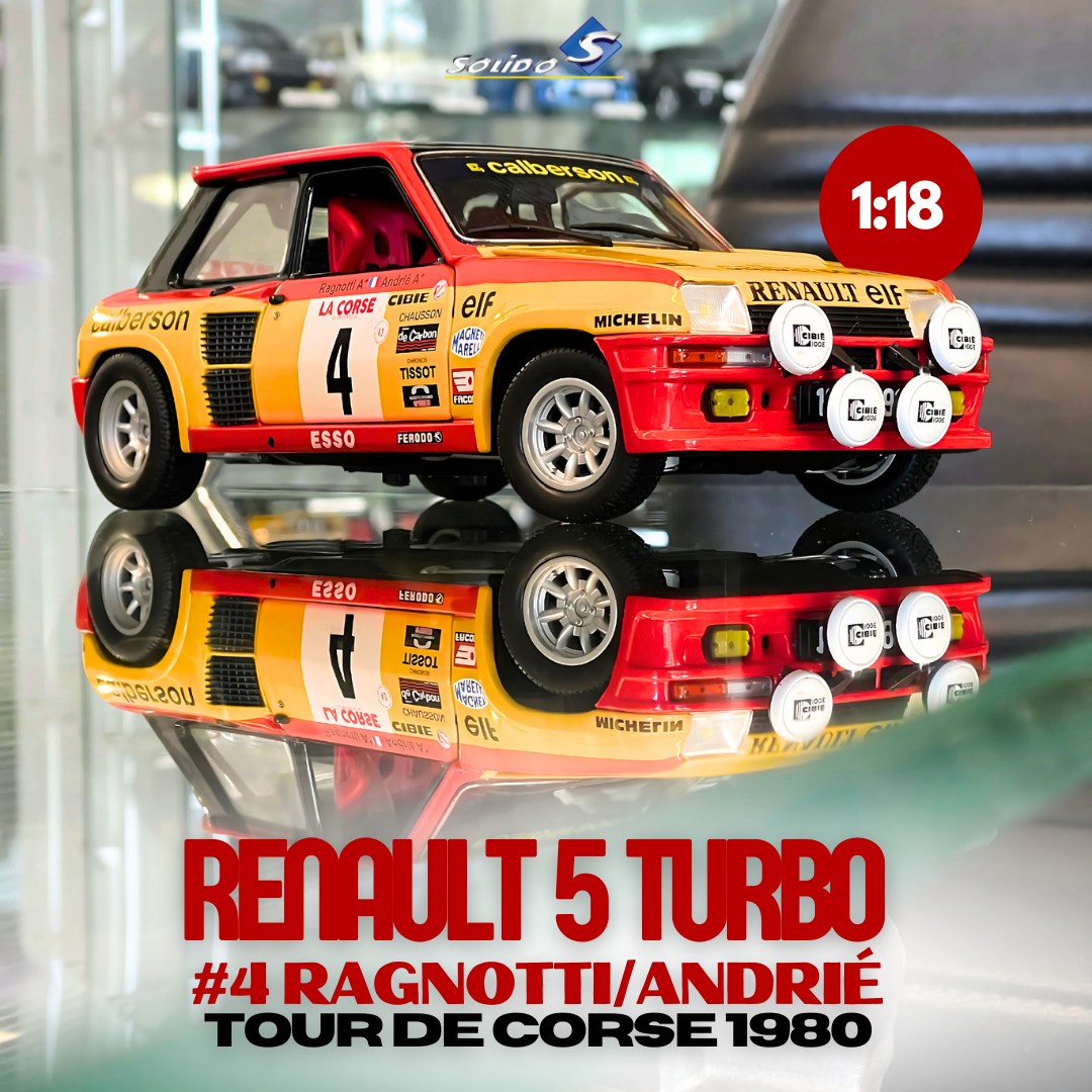 Renault 5 Maxi Turbo blu con sottoscocca rossa - Tour de Corse 1985 - Auto in miniatura 1/43 Renault 5 Maxi Turbo blu con sottoscocca rossa - Tour de Corse 1985 - Auto in miniatura 1/43