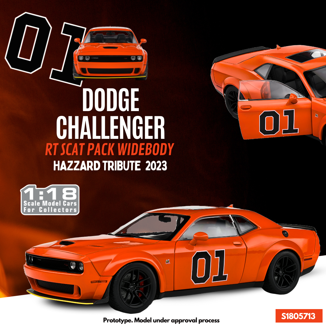 Dodge Challenger R/T Scat Pack Widebody Hazzard Tribute 2023 1/18