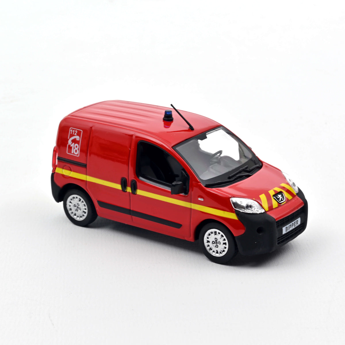 Miniature Peugeot Bipper POMPIERS 2009 - Échelle 1/43 - Marque NOREV - Neuf