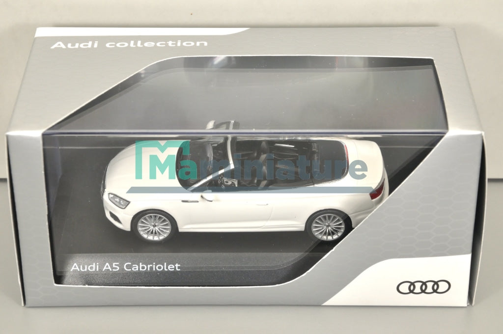 Audi A5 Cabriolet White 1/43 SPARK - AUDI COLLECTION –
