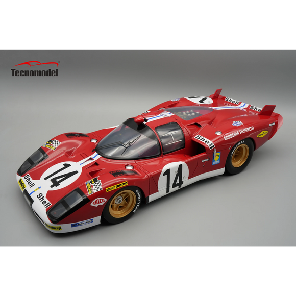 Ferrari 512S 5.0L V12 Team Scuderia Filipinetti #14 24h Le Mans 1970 1/12 TECNOMODEL TM12-02G