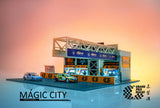 Diorama Macau Grand Prix Guia Circuit Three Door Pit Garage 1/64 MAGIC CITY GT0004