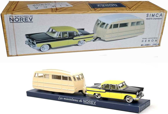 Simca Vedette Chambord 1958 + Caravane Hénon 1/43 NOREV CL5711
