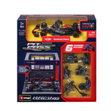 Diorama Red Bull F1 RB19 Garage Pit Stop Max Verstappen 2023 1/43 BBURAGO 18-38453-V