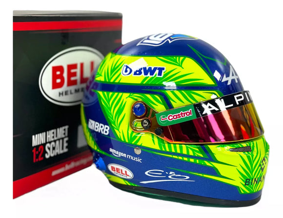 Casque Esteban Ocon Alpine Brazil GP 2023 1/2 MINI HELMET BELL 4100294