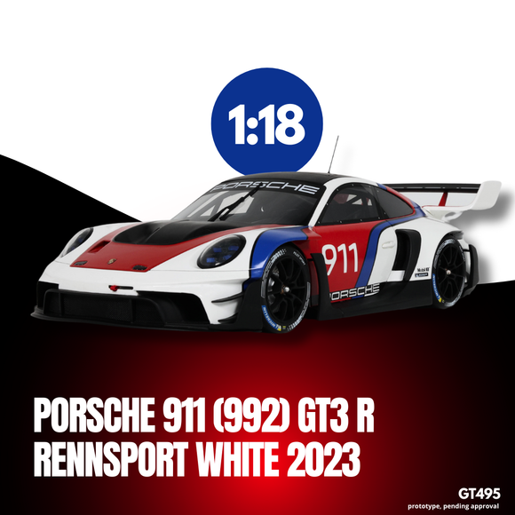 [ Pré-commande ] Porsche 911 (992) GT3 R Rennsport White 2023 1/18 GT SPIRIT GT495