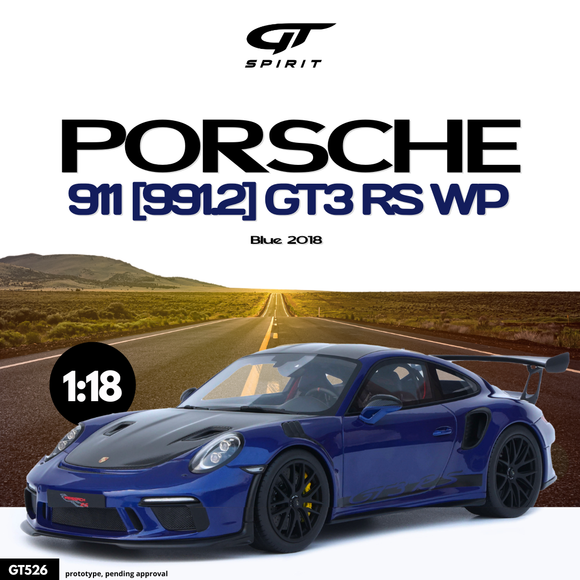 [ Pré-commande ] Porsche 911 (991.2) GT3 RS Blue 2018 1/18 GT SPIRIT GT526