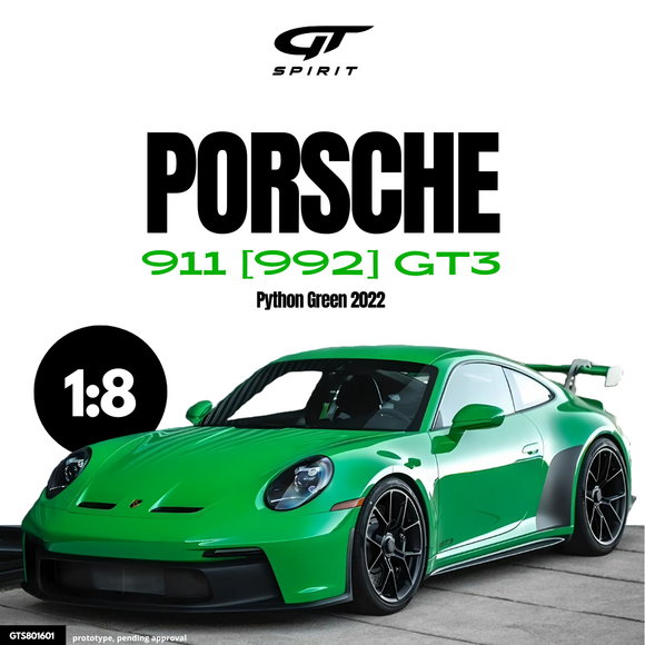 [ Pré-commande ] Porsche 911 (992) GT3 Green 2022 1/8 GT SPIRIT GTS801601