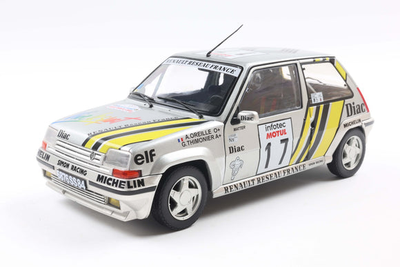 [ Pré-commande ] Renault 5 GT Turbo Mk2 #17 Silver A.Oreille Tour de Corse 1989 1/18 SOLIDO S1810005