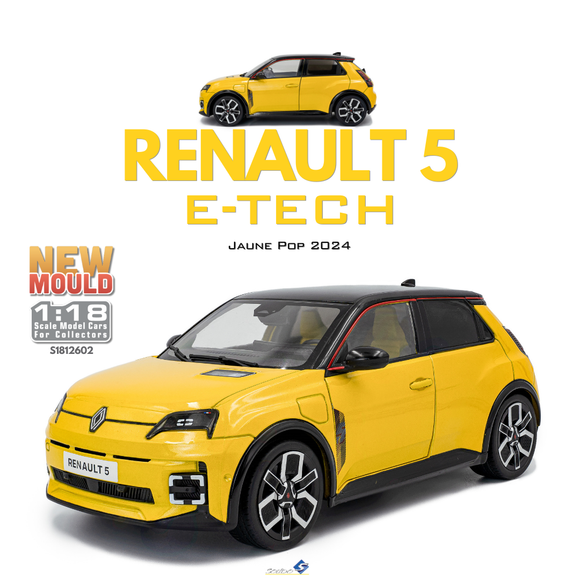 Renault 5 E-Tech Jaune Pop 2024 1/18 SOLIDO S1812602