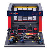 Diorama Red Bull F1 RB19 Garage Pit Stop Max Verstappen 2023 1/43 BBURAGO 18-38453-V
