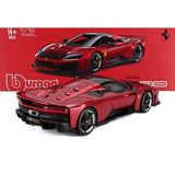 Ferrari F80 2024 Rosso Supercar With Silver Black Wheels 1/18 BBURAGO 18-16919