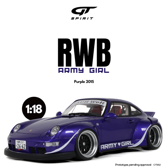 [ Pré-commande ] Porsche RWB Army Girl Purple 2015 1/18 GT SPIRIT GT562