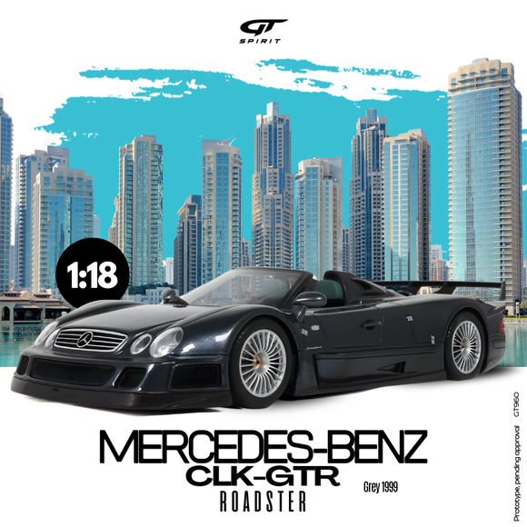 [ Pré-commande ] Mercëdes-Benz CLK-GTR Roadster Grey 1999 1/18 GT SPIRIT GT960