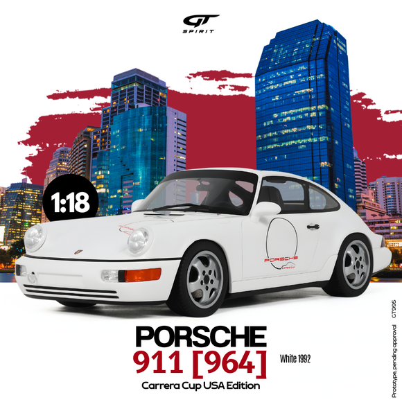 [ Pré-commande ] Porsche 911 (964) Carrera Cup USA Edition White 1992 1/18 GT SPIRIT GT995