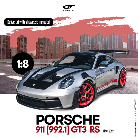 [ Pré-commande ] Porsche 911 (992.1) GT3 RS Silver 2022 1/8 GT SPIRIT GTS802001