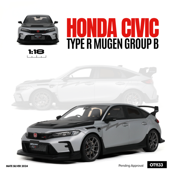 [ Pré-commande ] Honda Civic Type R Mugen Groupe B Mate Silver 2024 1/18 OTTOMOBILE OT1133