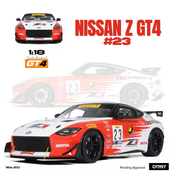[ Pré-commande ] Nissan Z GT4 White #23 2023 1/18 OTTOMOBILE OT1197