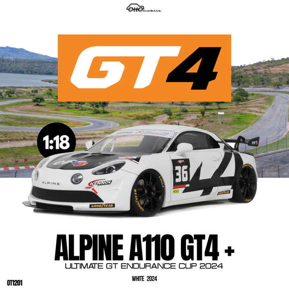 [ Pré-commande ] Alpine A110 GT4 + White Ultimate GT Endurance Cup 2024 1/18 OTTOMOBILE OT1201