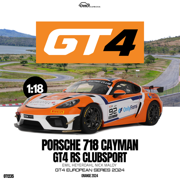 [ Pré-commande ] Porsche 718 Cayman GT4 RS Clubsport Orange 1/18 OTTOMOBILE OT1235