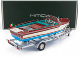 Bateau Riva Junior 1966 Ivory Sea Blue + Remorque 1/18 MITICA 206001-D