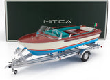 Bateau Riva Junior 1966 Ivory Sea Blue + Remorque 1/18 MITICA 206001-D