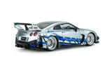 Nissan GT-R R35 Liberty Walk Silhouette Silver & Blue 1/43 SOLIDO S4311211