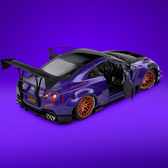 [ Pré-commande ] Nissan GT-R (R35) Liberty Walk Body Kit Purple 1/18 SOLIDO S1805812
