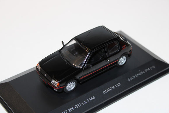 Peugeot 205 GTI 1.9 Noir 1/43 ODEON ODEON138